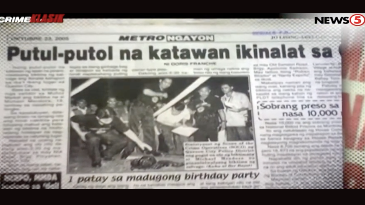 news headline of chop chop victim michael mendoza murder in quezon city.